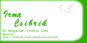 irma csibrik business card